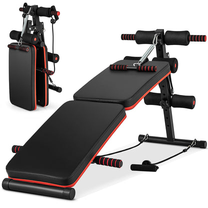 Multifunctional Sit up Bench 4 Position Adjustable Metal Workout Bench, Black Benches Racks & Bars at Gallery Canada