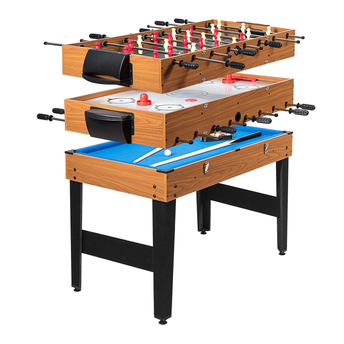 48 Inch 3-In-1 Multi Combo Game Table with Soccer for Game Rooms, Natural Game Room at Gallery Canada