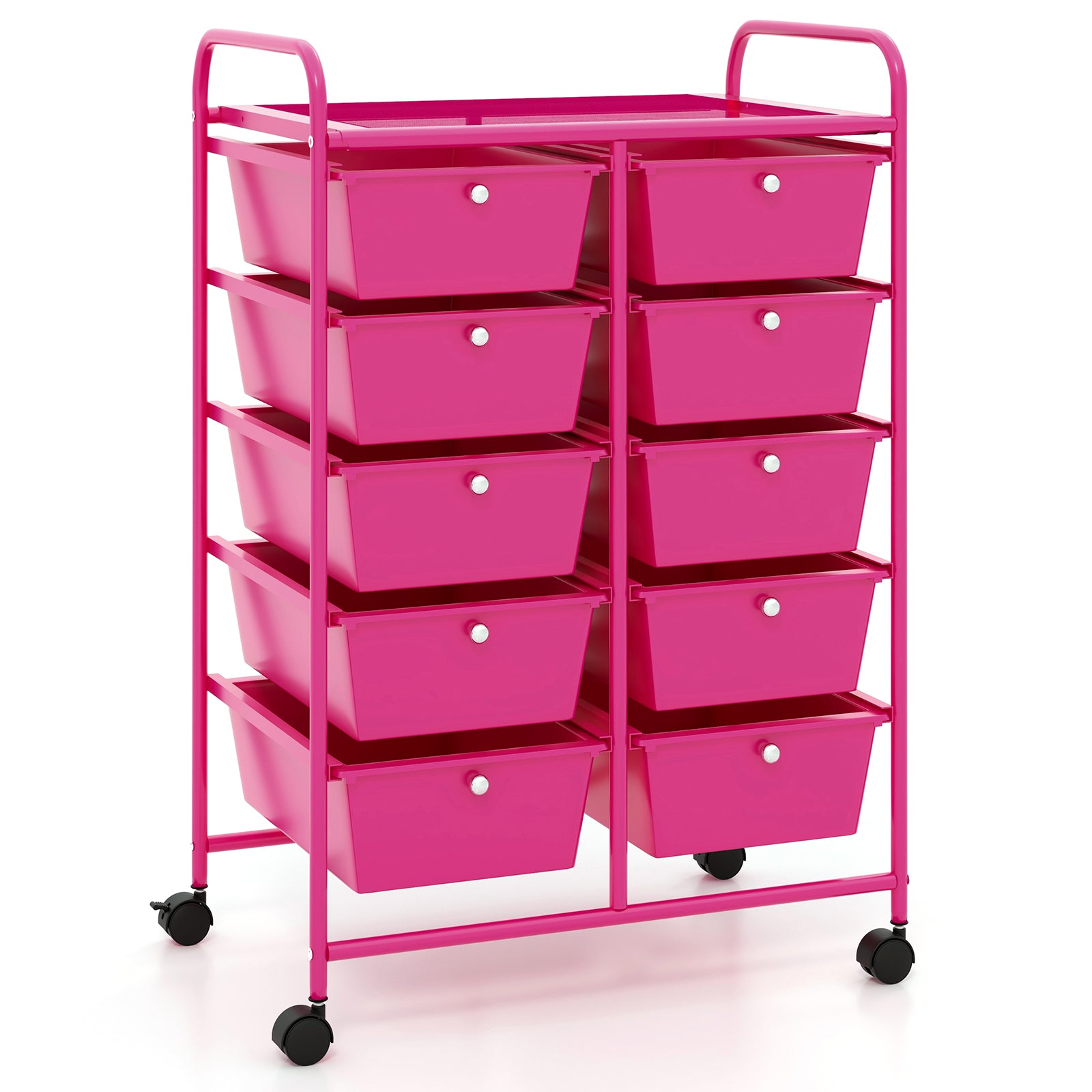 10-Drawer Rolling Storage Cart, Pink File Cabinets at Gallery Canada