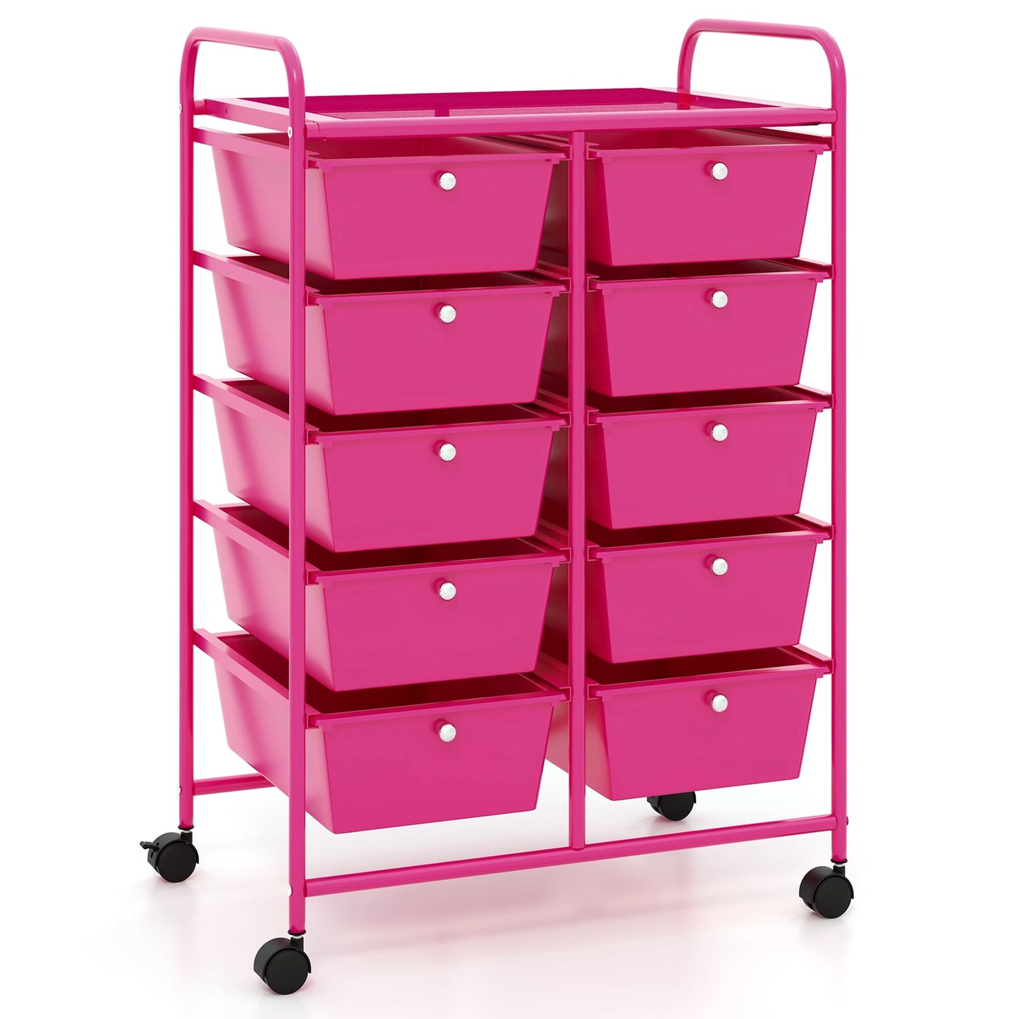 10-Drawer Rolling Storage Cart, Pink File Cabinets at Gallery Canada