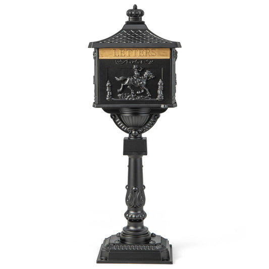 Retro Cast Aluminum Mailbox, With Baffle Door, Black Outdoor Decor Black at Gallery Canada