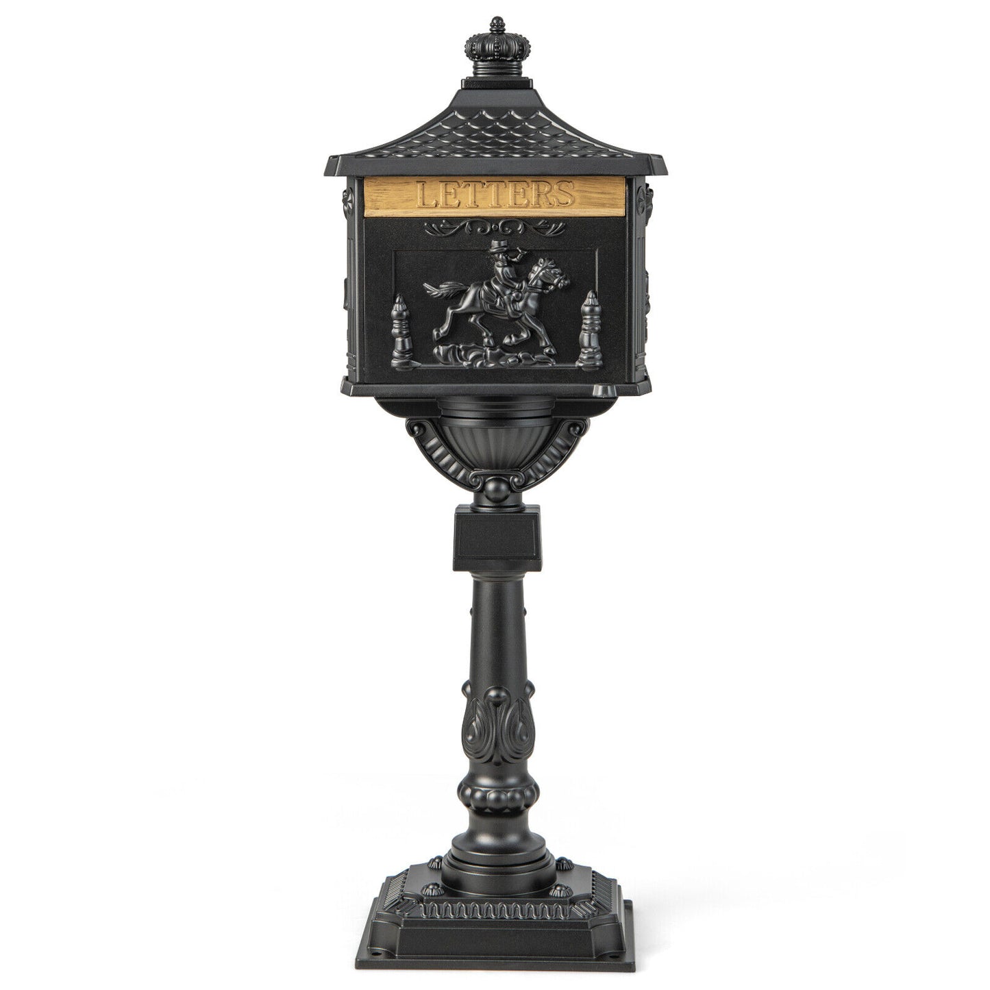 Retro Cast Aluminum Mailbox, With Baffle Door, Black Outdoor Decor at Gallery Canada