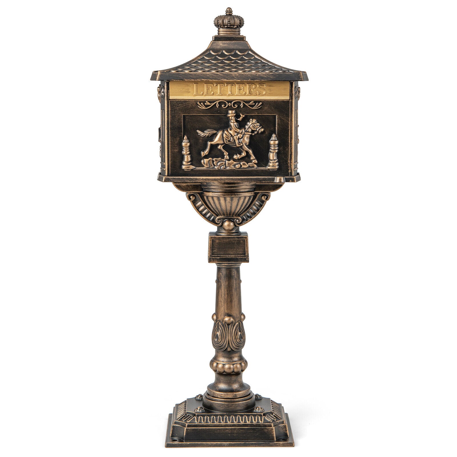 Retro Cast Aluminum Mailbox Security Postal Letter Box with Baffle Door, Bronze Outdoor Decor Bronze at Gallery Canada