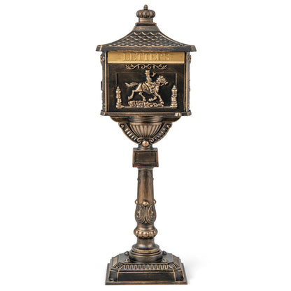 Retro Cast Aluminum Mailbox Security Postal Letter Box with Baffle Door, Bronze Outdoor Decor Bronze at Gallery Canada