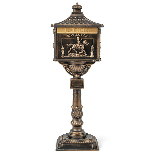 Retro Cast Aluminum Mailbox Security Postal Letter Box with Baffle Door, Bronze Outdoor Decor Bronze at Gallery Canada