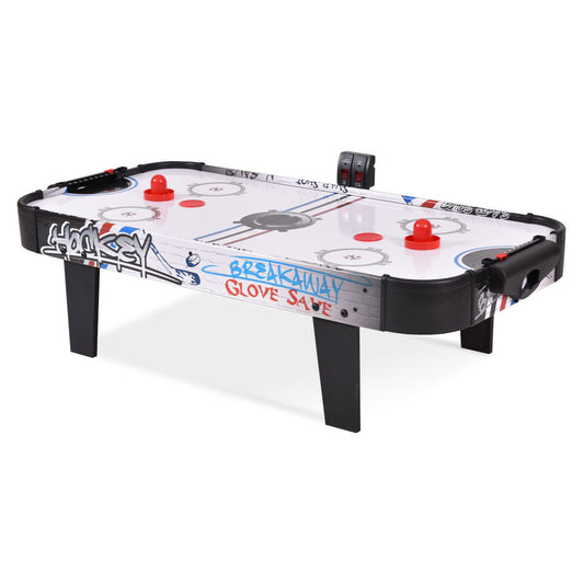42 Inch Air Hockey Table, 2 Pushers, White Game Room White at Gallery Canada