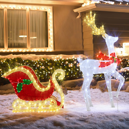LED Christmas Reindeer With Santa Sleigh, Multicolor Christmas Decor & Accessories at Gallery Canada