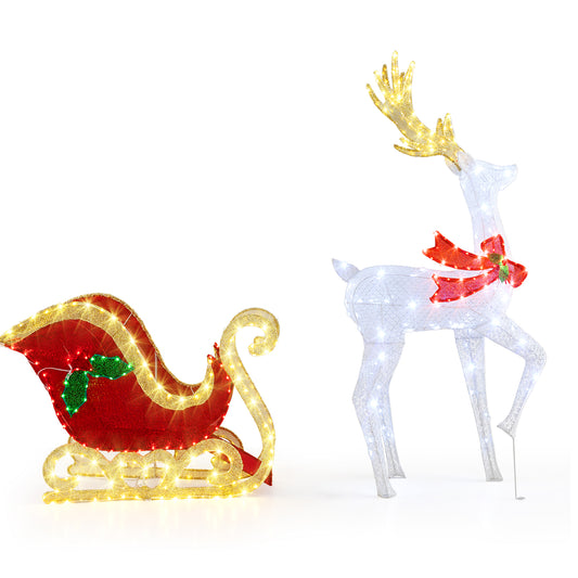 LED Christmas Reindeer With Santa Sleigh, Multicolor Christmas Decor & Accessories Multicolor at Gallery Canada