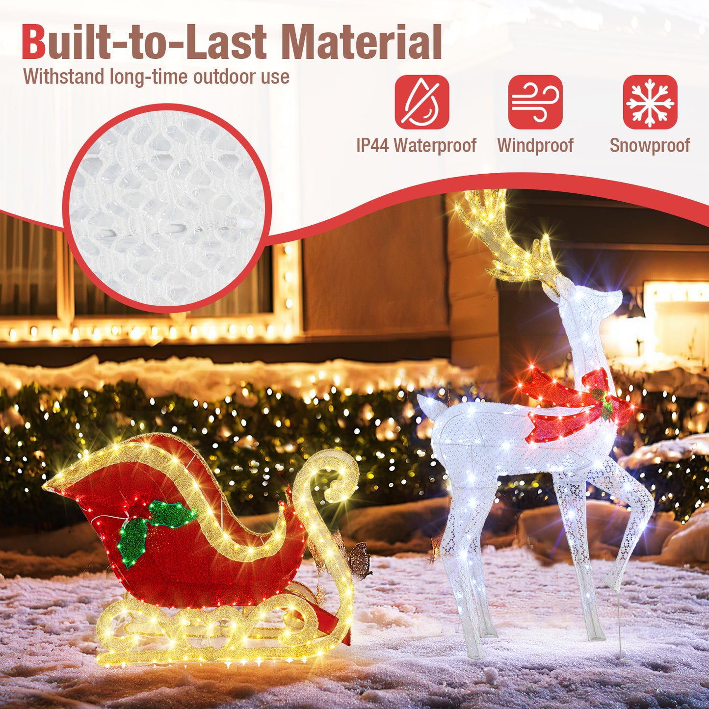 LED Christmas Reindeer With Santa Sleigh, Multicolor Christmas Decor & Accessories at Gallery Canada