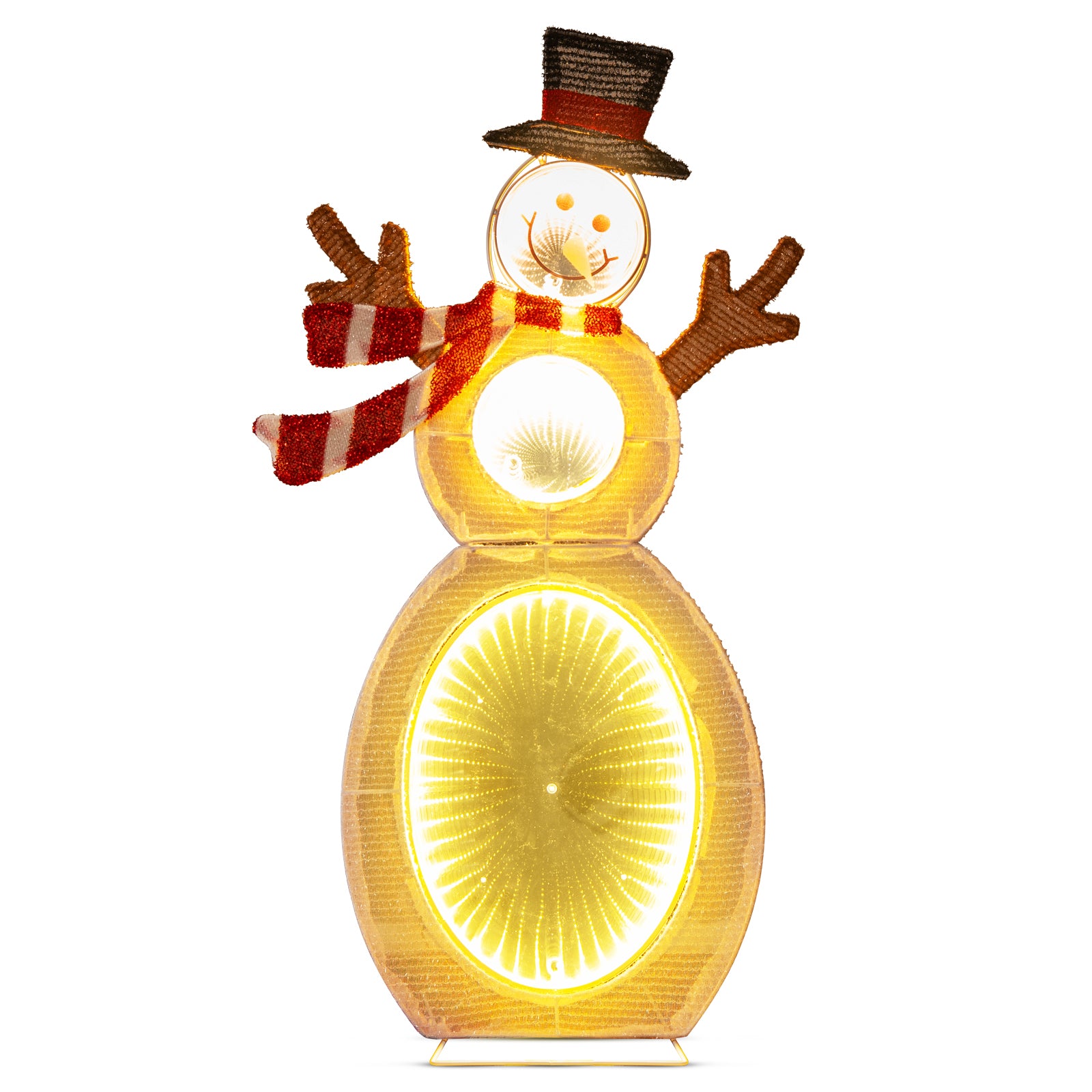 2.6 Feet Lighted Snowman with LED Lights and Metal Stand, Multicolor Christmas Decor & Accessories Multicolor at Gallery Canada