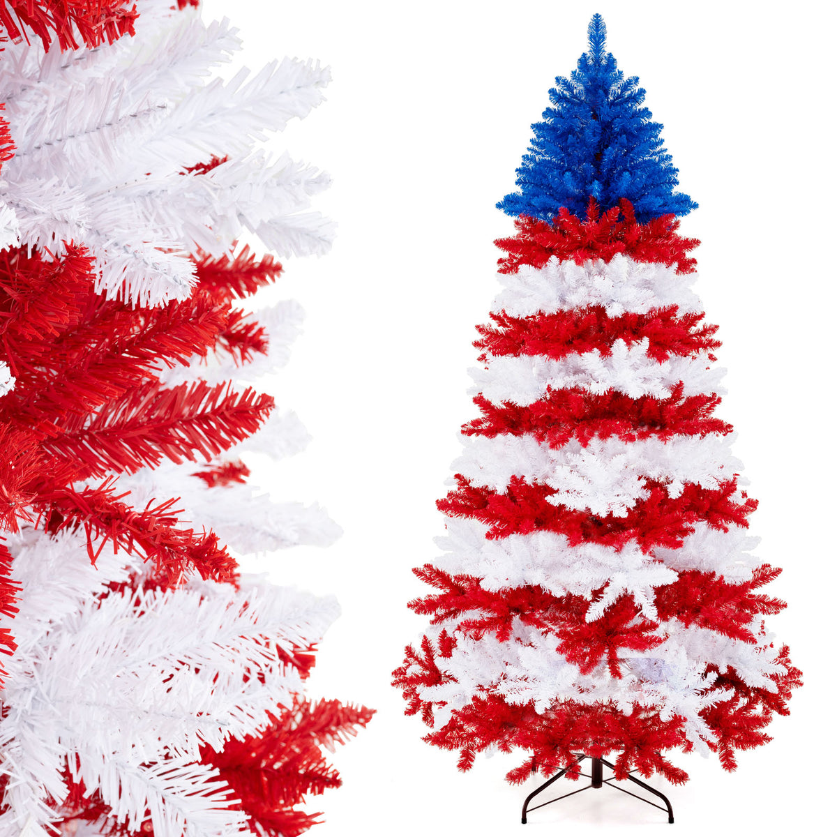 7.5 Feet Artificial Christmas Tree, Warm White LED Lights, Multicolor Christmas Tree Multicolor at Gallery Canada