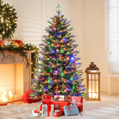 6 Ft Artificial Christmas Tree, Hinged, 11 Lighting Modes, Remote Control, Green Christmas Tree at Gallery Canada
