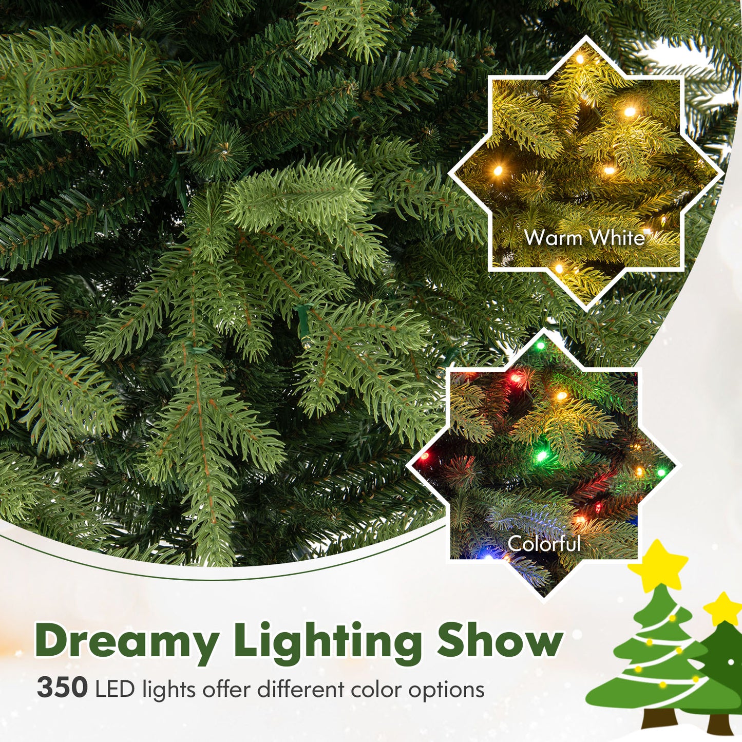 6 Ft Artificial Christmas Tree, Hinged, 11 Lighting Modes, Remote Control, Green Christmas Tree at Gallery Canada