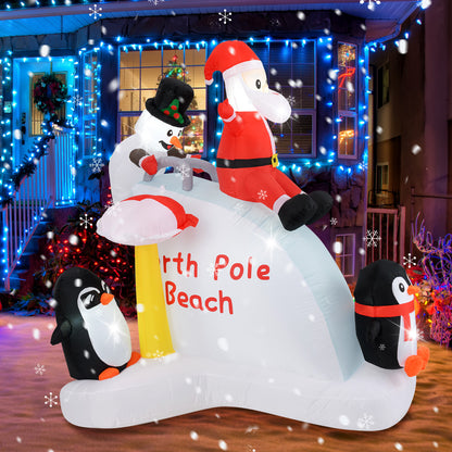 6 Feet Christmas Inflatable with Blow up Penguins and Santa Decoration, Multicolor Christmas Decor & Accessories at Gallery Canada