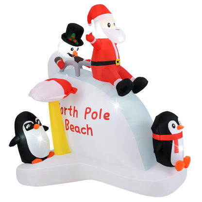 6 Feet Christmas Inflatable with Blow up Penguins and Santa Decoration, Multicolor Christmas Decor & Accessories at Gallery Canada