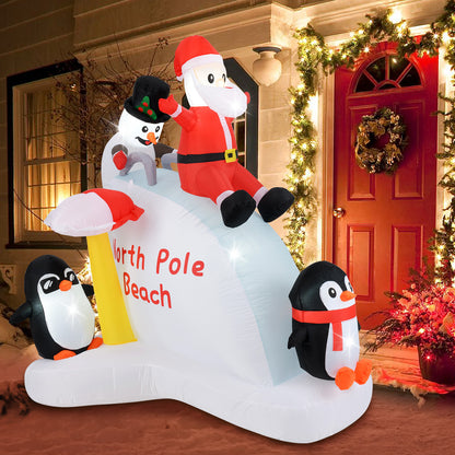 6 Feet Christmas Inflatable with Blow up Penguins and Santa Decoration, Multicolor Christmas Decor & Accessories at Gallery Canada