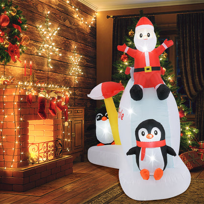 6 Feet Christmas Inflatable with Blow up Penguins and Santa Decoration, Multicolor Christmas Decor & Accessories at Gallery Canada
