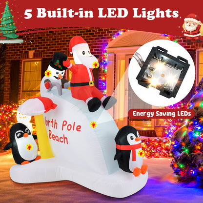6 Feet Christmas Inflatable with Blow up Penguins and Santa Decoration, Multicolor Christmas Decor & Accessories at Gallery Canada