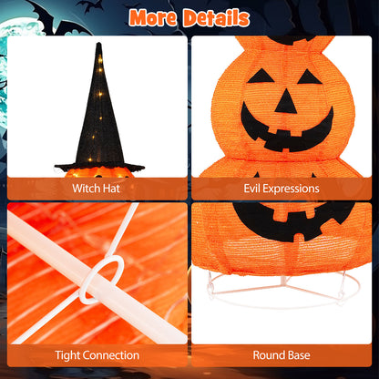 5 Feet Stacked Pumpkin Halloween Decoration, Witch Hat, Orange Halloween at Gallery Canada