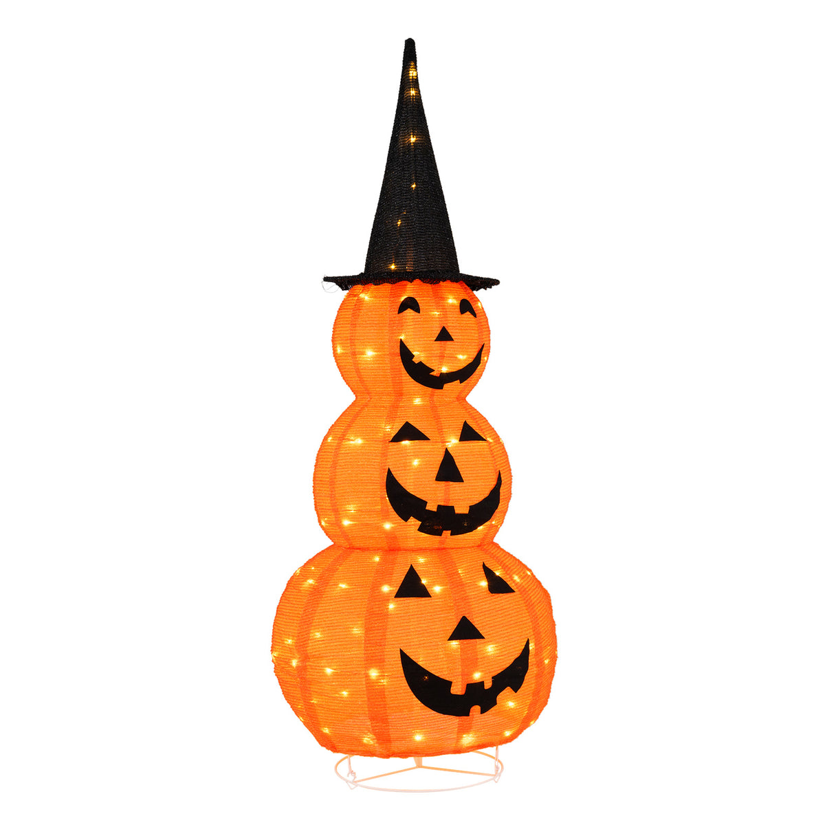 5 Feet Stacked Pumpkin Halloween Decoration, Witch Hat, Orange Halloween Orange at Gallery Canada
