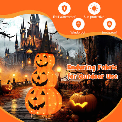 5 Feet Stacked Pumpkin Halloween Decoration, Witch Hat, Orange Halloween at Gallery Canada