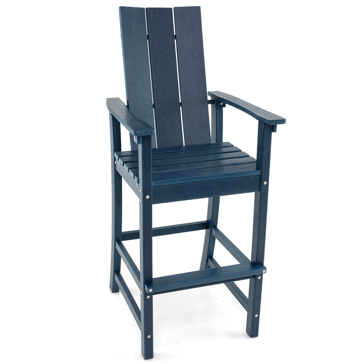 Tall Adirondack Chair Outdoor Bar Stool, Blue