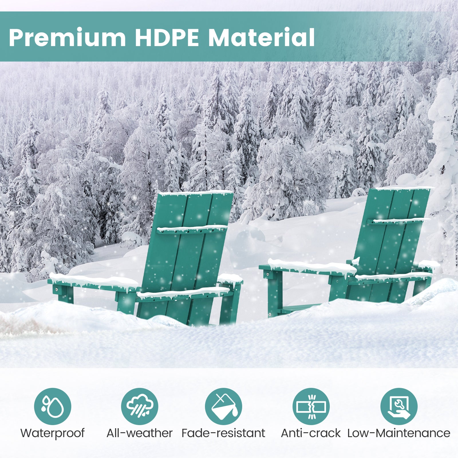 Tall Adirondack Chair, Outdoor Bar Stool, Ergonomic Backrest, Turquoise Adirondack Chairs at Gallery Canada