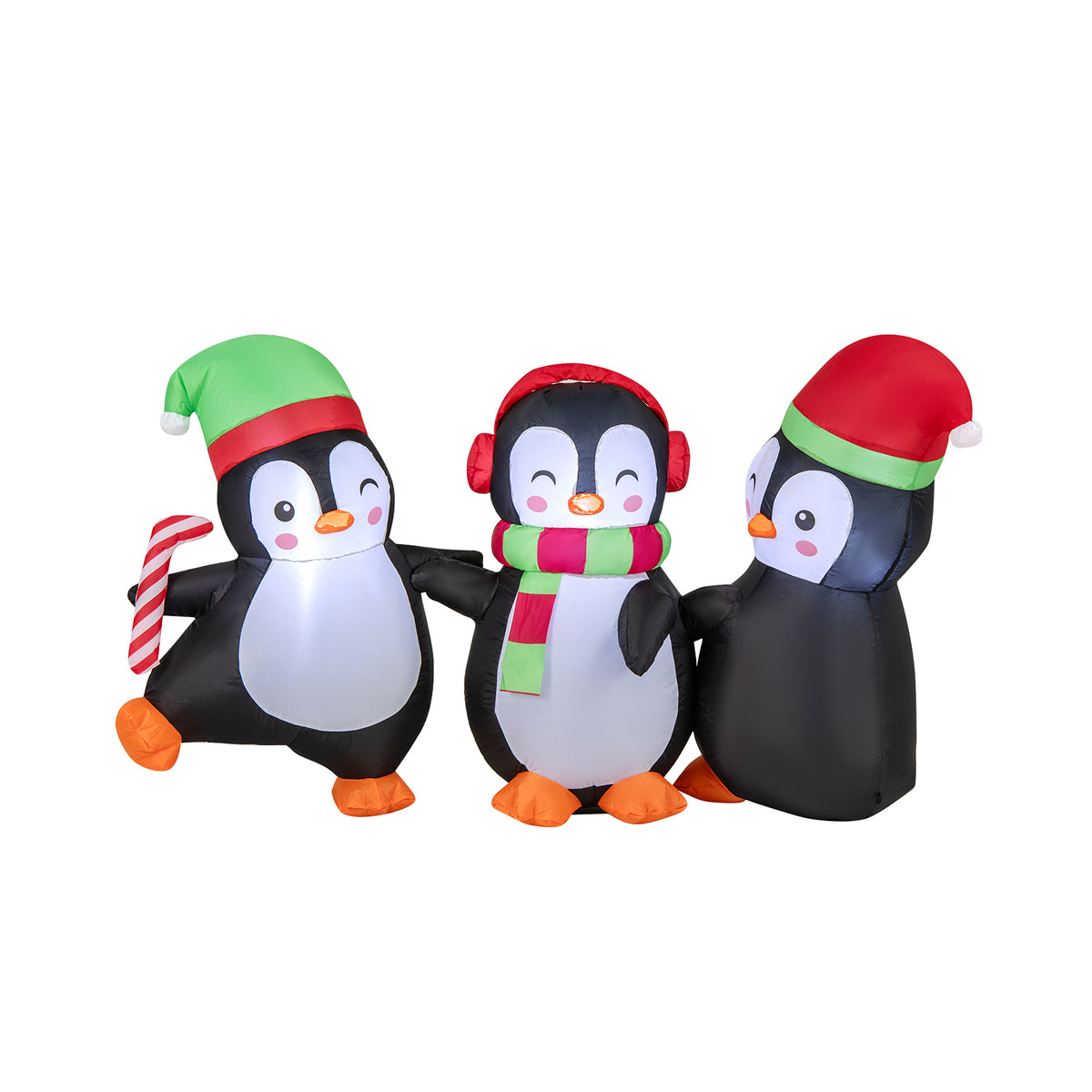 Christmas Inflatable Penguins Family, Built-in LED Lights, Multicolor Christmas Inflatables at Gallery Canada