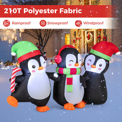Christmas Inflatable Penguins Family, Built-in LED Lights, Multicolor Christmas Inflatables at Gallery Canada