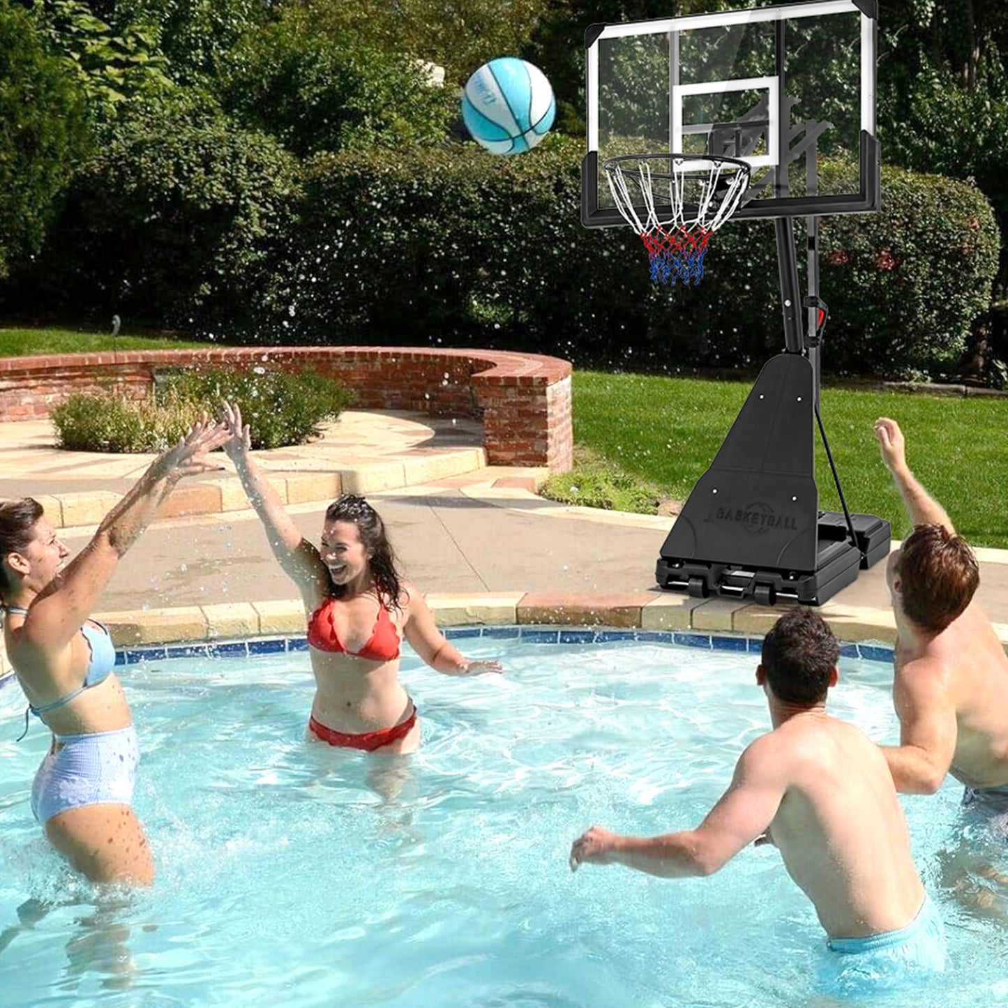 4.9-10 Feet Height Adjustable Portable Basketball Hoop Basketball Goal System Sport Equipments at Gallery Canada