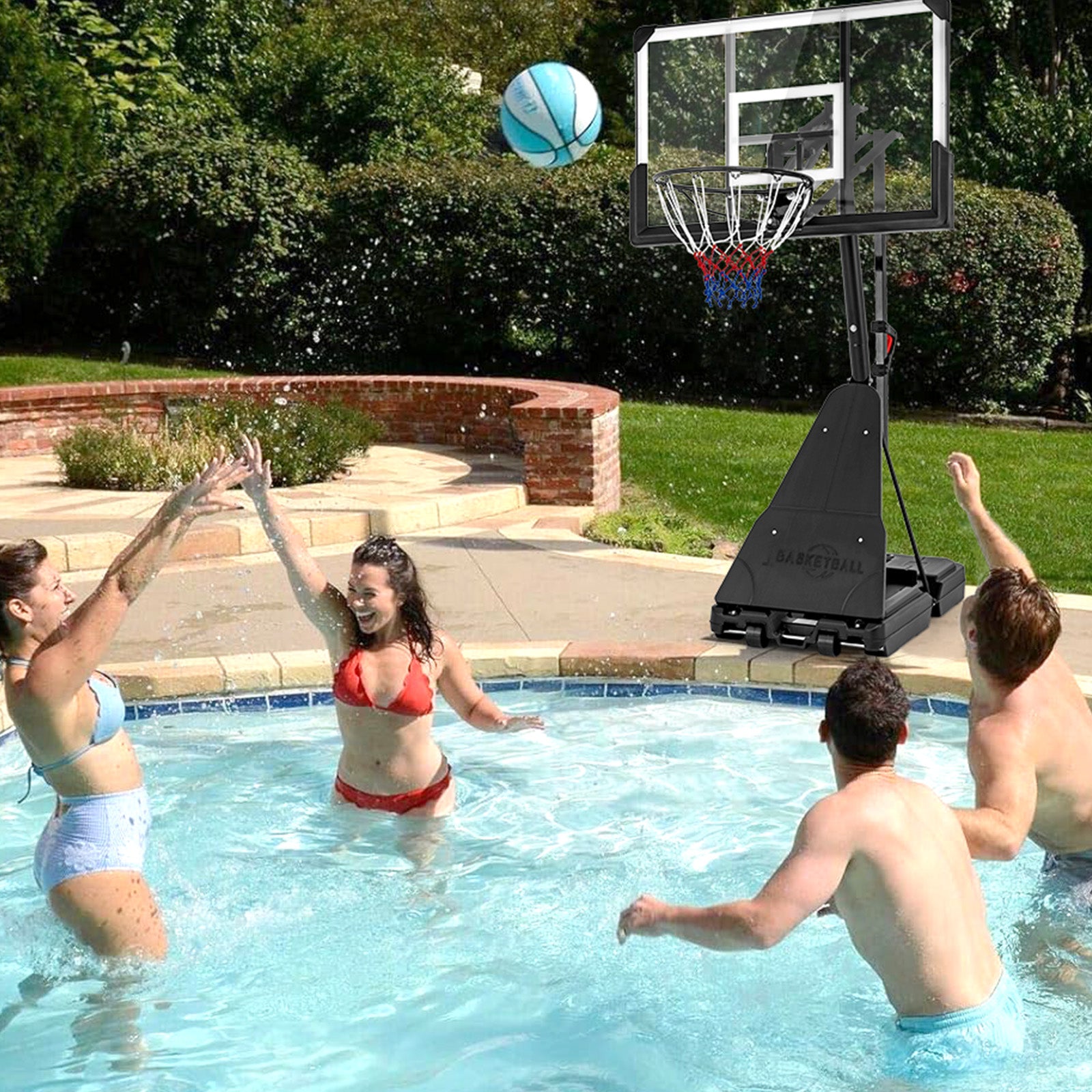 4.9-10 Feet Height Adjustable Portable Basketball Hoop Basketball Goal System Sport Equipments at Gallery Canada
