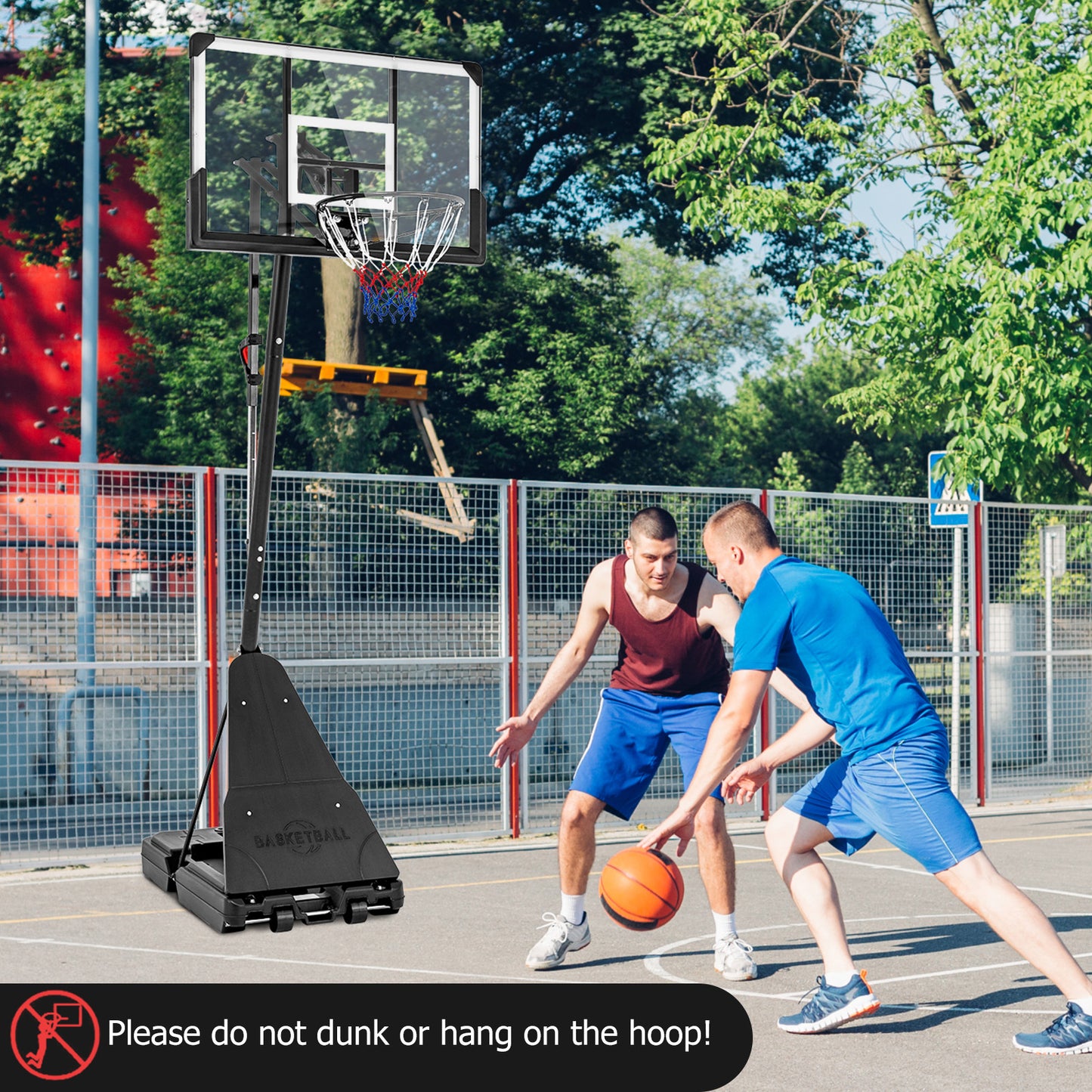 4.9-10 Feet Height Adjustable Portable Basketball Hoop Basketball Goal System Sport Equipments at Gallery Canada