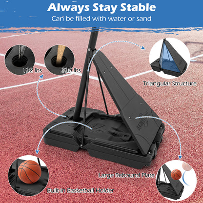 4.9-10 Feet Height Adjustable Portable Basketball Hoop Basketball Goal System Sport Equipments at Gallery Canada
