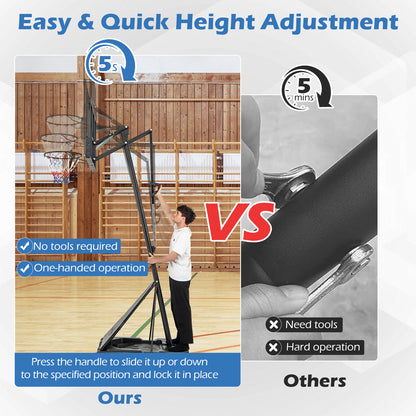 4.9-10 Feet Height Adjustable Portable Basketball Hoop Basketball Goal System Sport Equipments at Gallery Canada