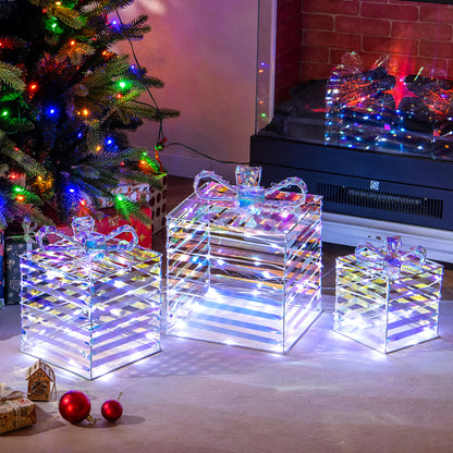 Christmas Lighted Gift Boxes Set, 3 Count, White Christmas Decor & Accessories at Gallery Canada