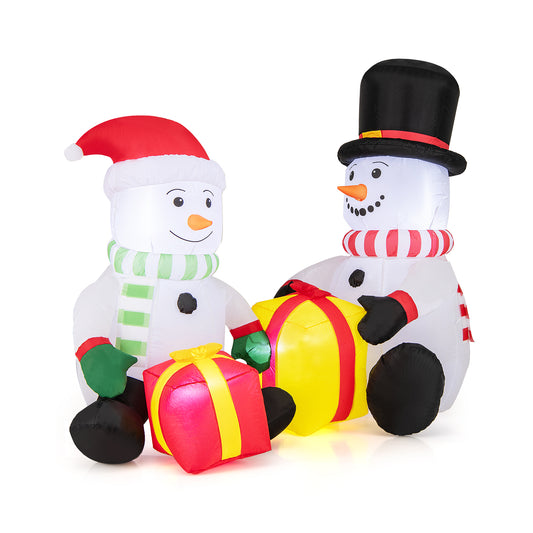 5 Feet Blow Up Snowman Inflatable, With Gift Boxes, Multicolor Christmas Inflatables Multicolor at Gallery Canada