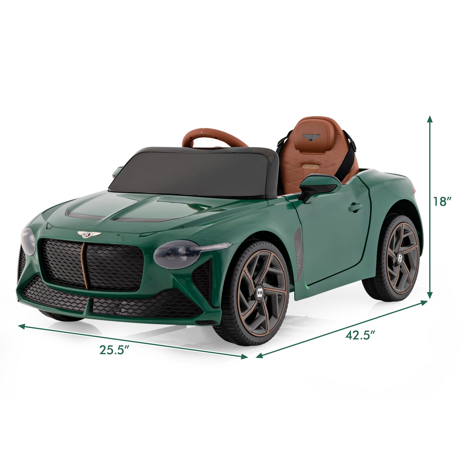 12V Powered Car Kids Ride-on Racer Car Licensed Bentley Bacalar, Green Powered Ride On Toys at Gallery Canada