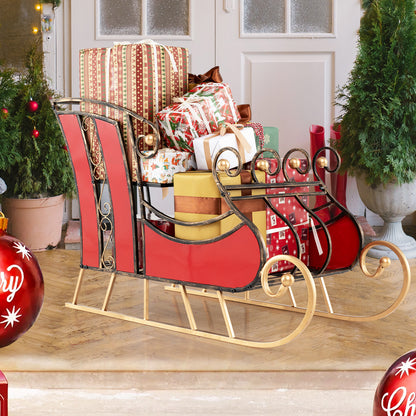 3 FT Metal Christmas Sleigh Decoration, 2-Tier Storage Shelf Christmas Decor & Accessories at Gallery Canada