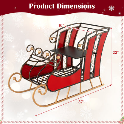 3 FT Metal Christmas Sleigh Decoration, 2-Tier Storage Shelf Christmas Decor & Accessories at Gallery Canada