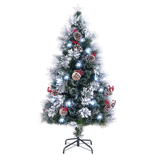 5 FT Flocked Christmas Tree with 8 Lighting Modes, Green