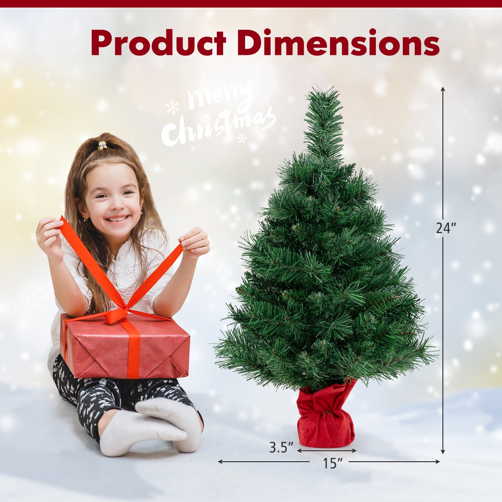 24 Inch Mini Pre-Lit Christmas Tree, Green Christmas Tree at Gallery Canada