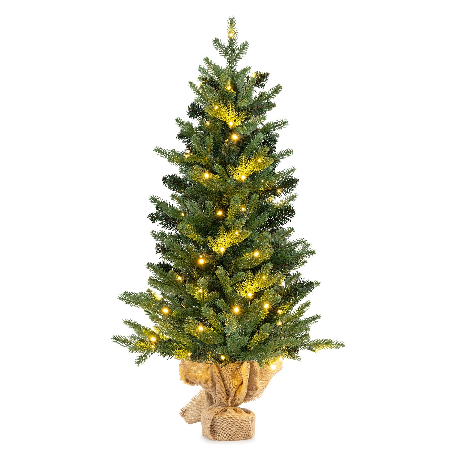 3 Feet Mini Pre-Lit Artificial Christmas Tree, Green
