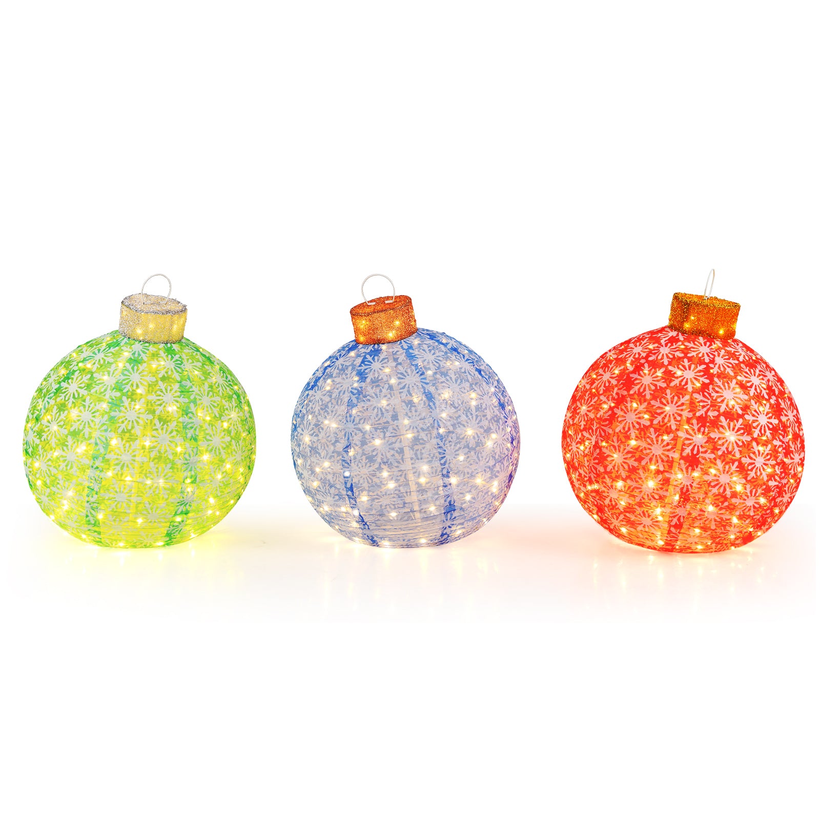 3-Piece Pre-Lit Christmas Ball Set, Warm White LED Lights Christmas Decor & Accessories at Gallery Canada