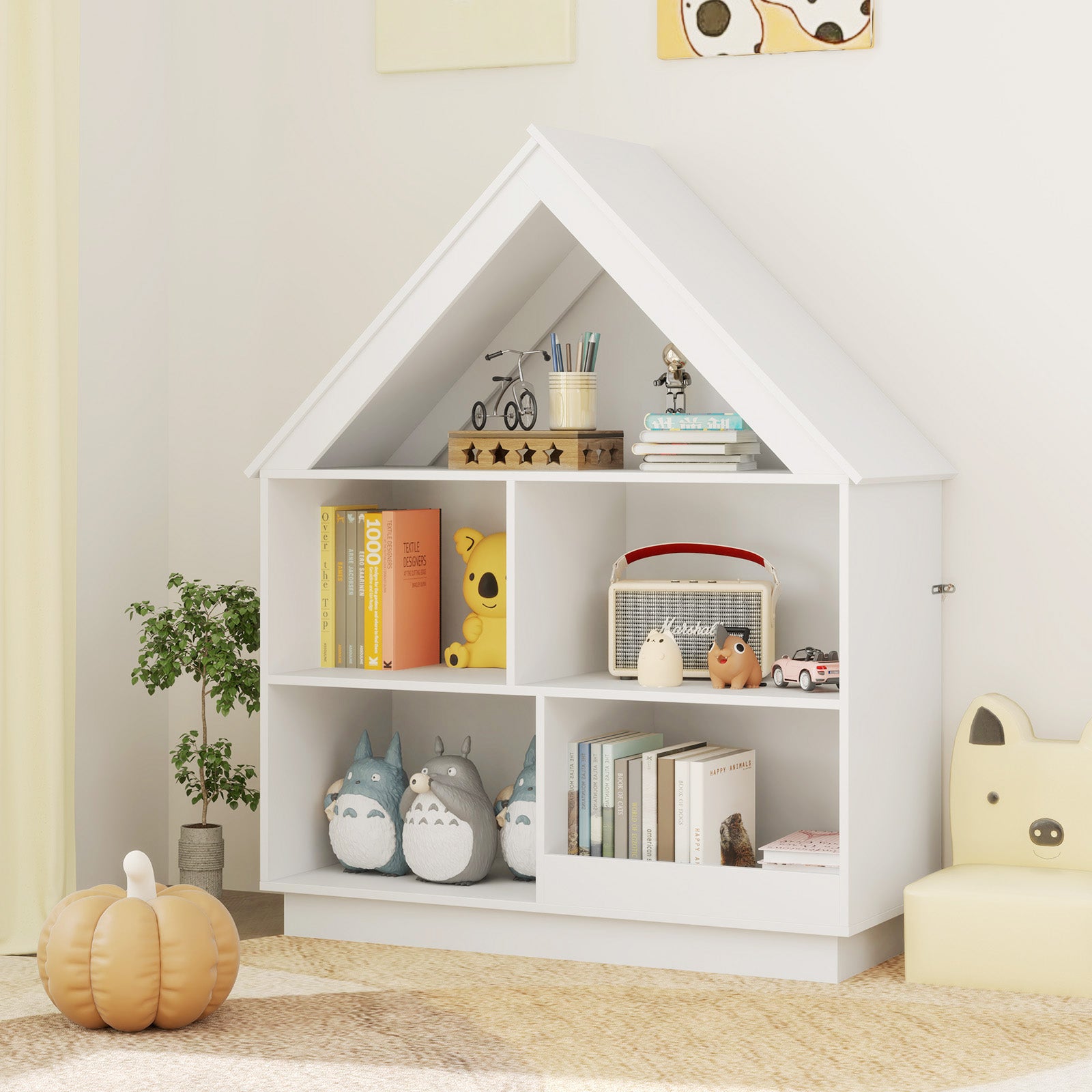 3-Tier House-Shaped Toy Storage Organizer, White Kids Storage at Gallery Canada