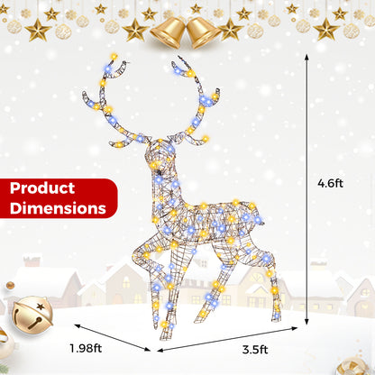 4.6 Feet Pre-Lit Christmas Reindeer with 170 Cold and Warm LED Lights Christmas Decor & Accessories at Gallery Canada