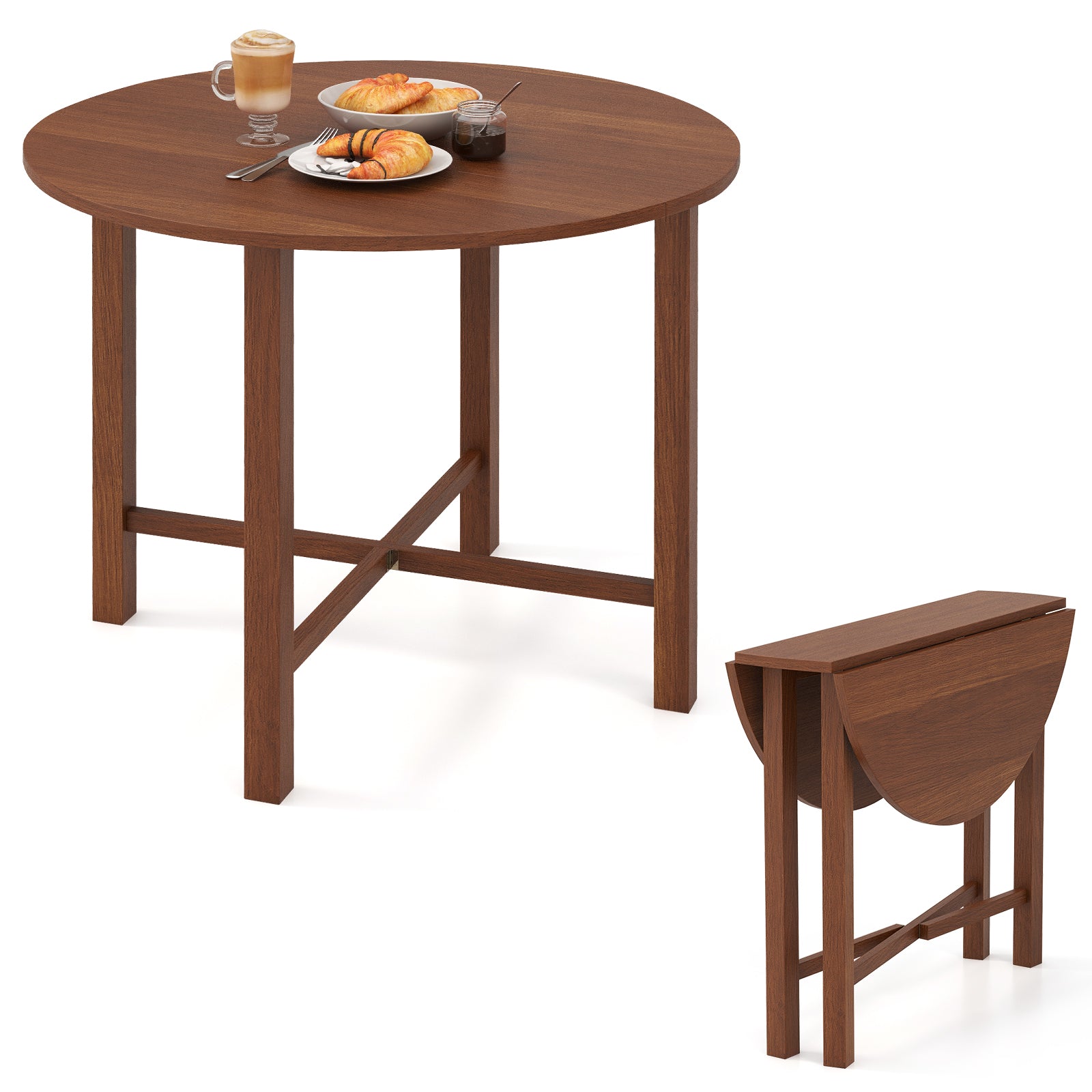 Dual Drop Leaf Dining Table, Walnut Dining Tables at Gallery Canada