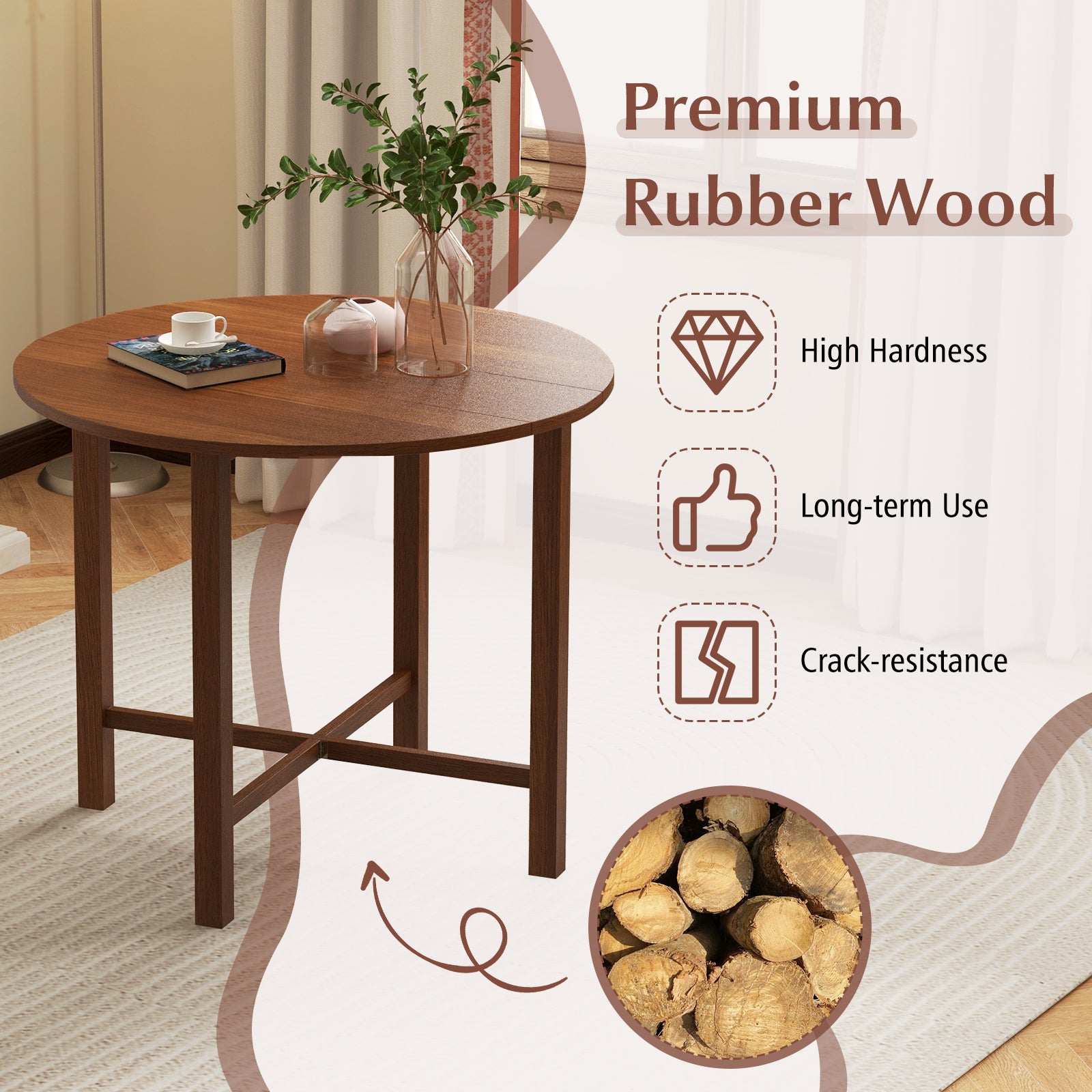 Dual Drop Leaf Dining Table, Walnut Dining Tables at Gallery Canada