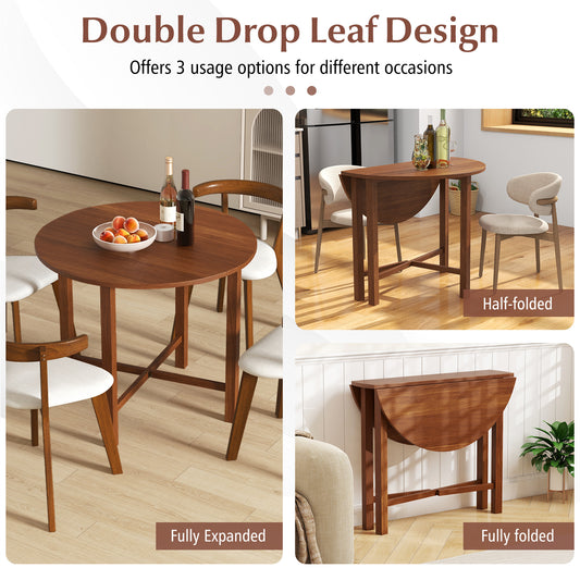 Dual Drop Leaf Dining Table for Small Spaces, Walnut Dining Tables at Gallery Canada