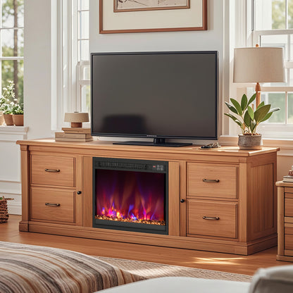 18/23/26 Inch 1500W Electric Fireplace Insert with Remote Control-18 inches, Black Fireplaces at Gallery Canada