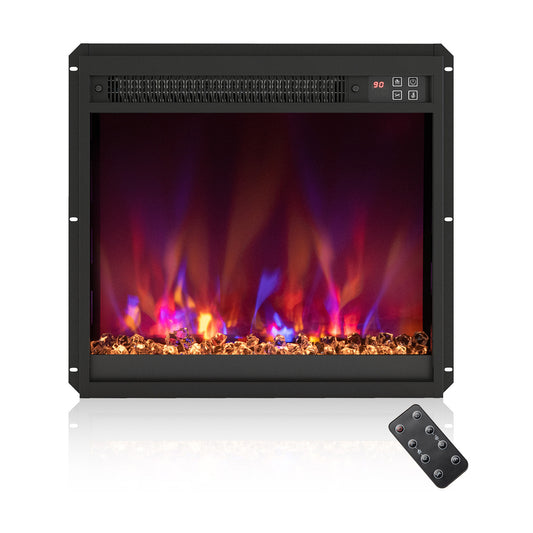 18 Inch 1500W Electric Fireplace Insert, Remote Control, Black
